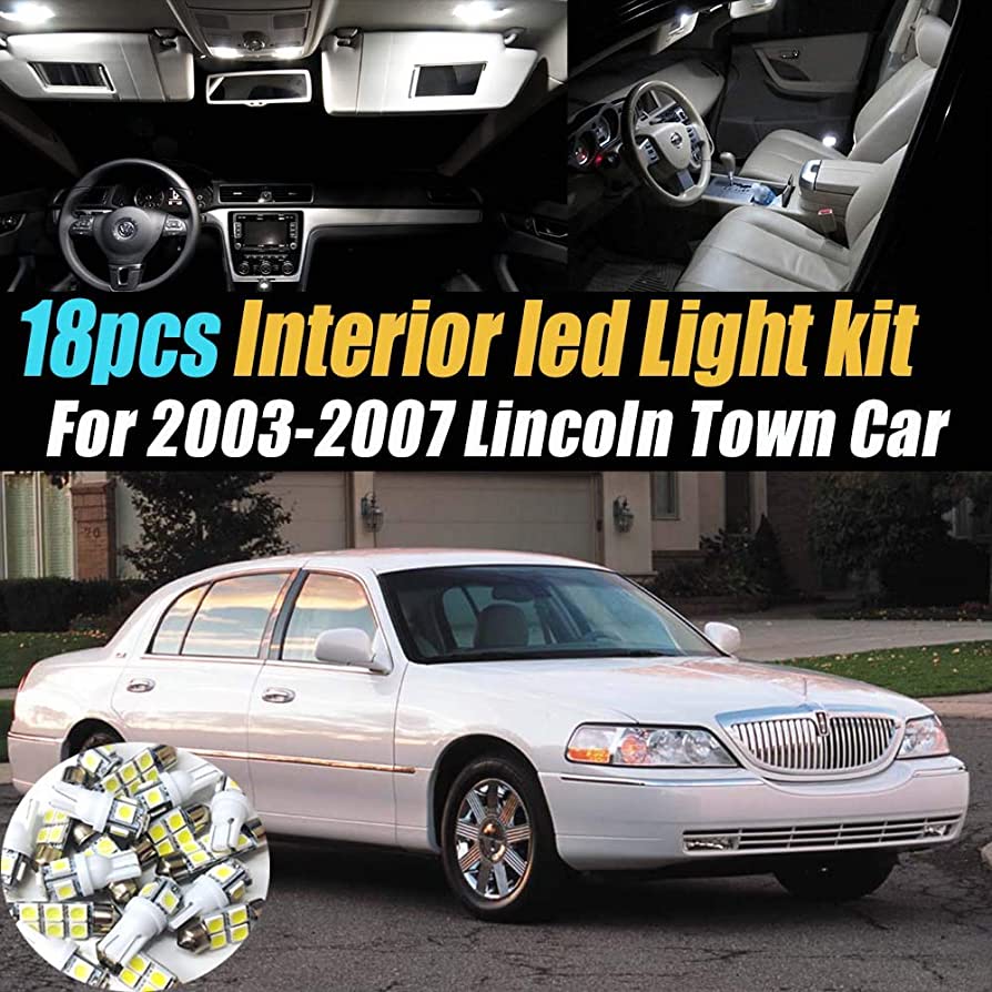 Amazon.com: 18Pc Super White 6000k Car Interior LED Light Bulb Kit Pack  Compatible with 2003-2007 Lincoln Town Car : Automotive