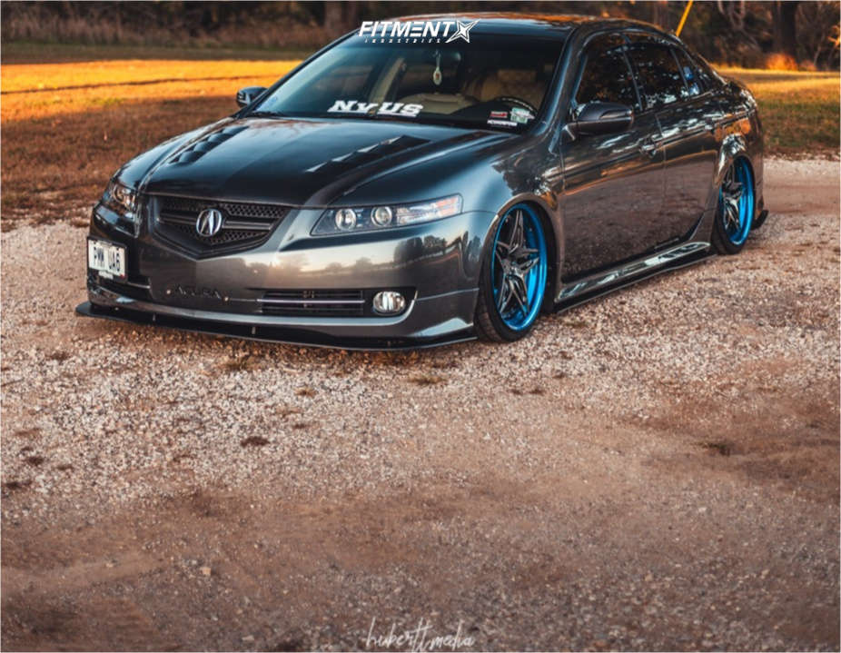 2008 Acura TL Base with 19x10 Rotiform Vda and Nitto 265x30 on Air  Suspension | 821541 | Fitment Industries