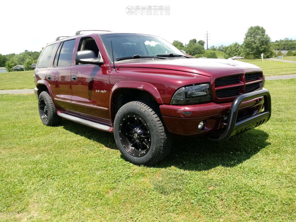 2002 Dodge Durango with 17x9 -12 Fuel Hostage and 245/65R17 Trail Guide All  Terrain and Stock | Custom Offsets