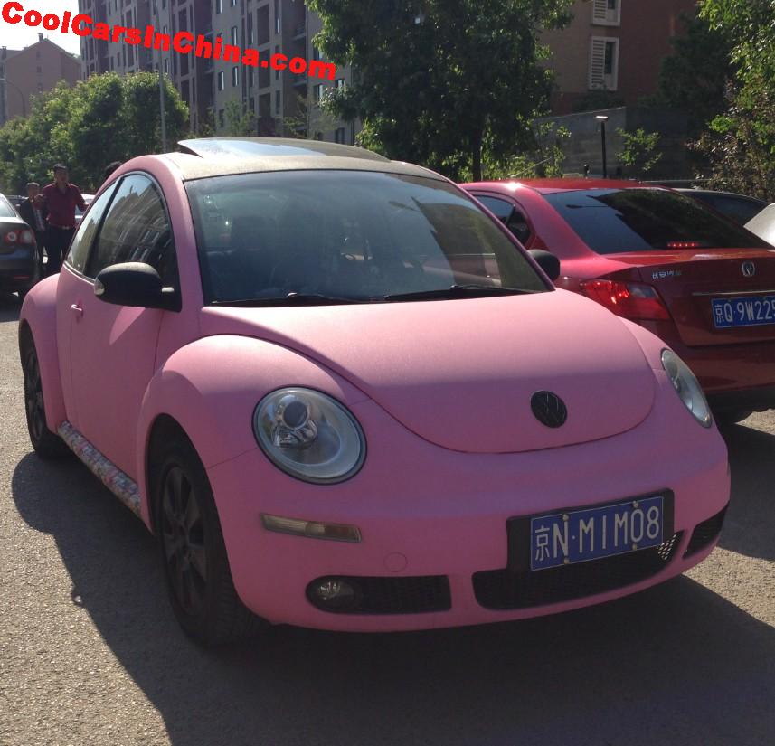 Volkswagen New Beetle Is Matte Pink In China - CoolCarsInChina.com
