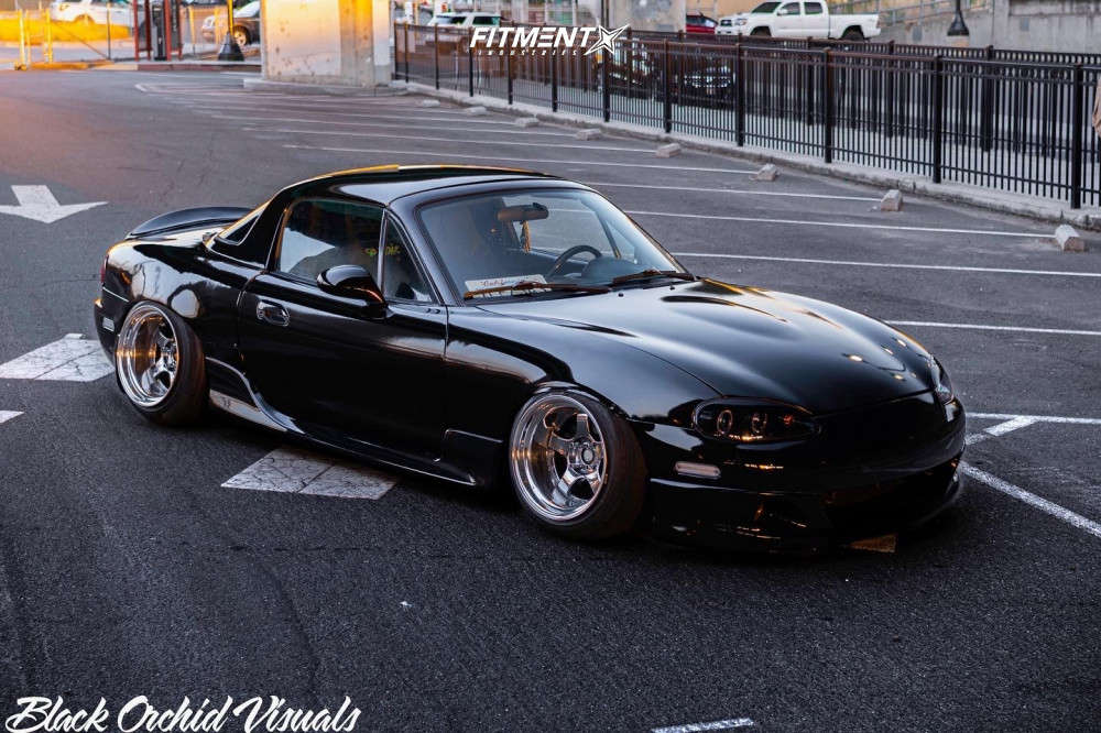 2001 Mazda MX-5 Miata Base with 15x11 SSR Professor Sp1 and Hankook 205x50  on Air Suspension | 1529608 | Fitment Industries