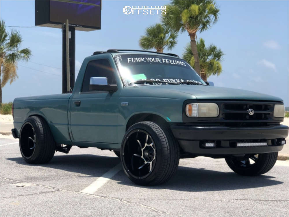 1994 Mazda B2300 with 20x12 -51 Vision Prowler and 285/50R20 Accelera Iota  and Level 2" Drop Rear | Custom Offsets