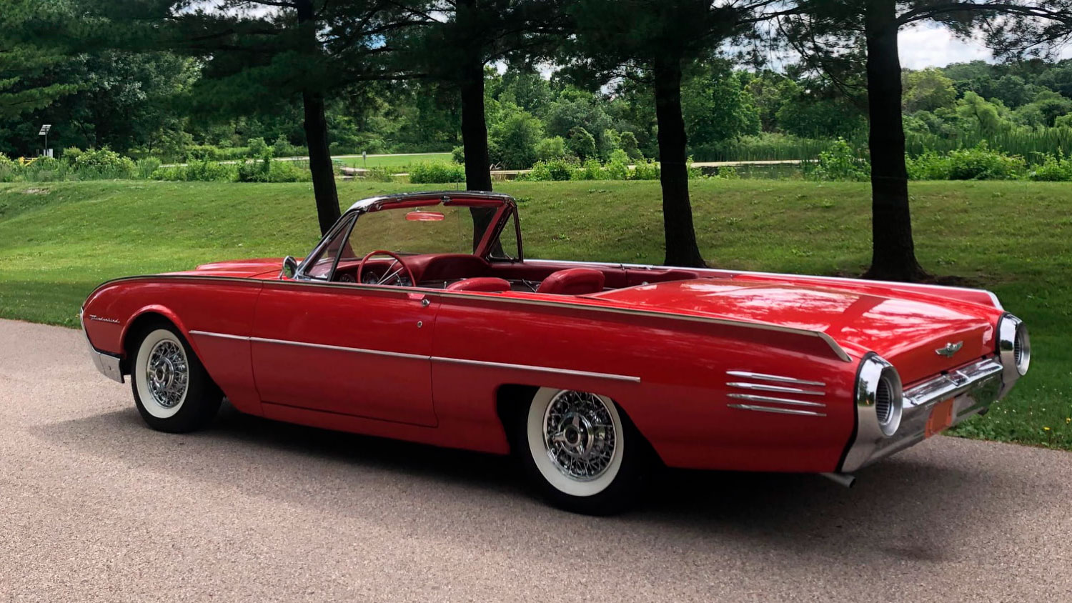 Monte Carlo Red 1961 Ford Thunderbird Convertible Indy Auction Bound