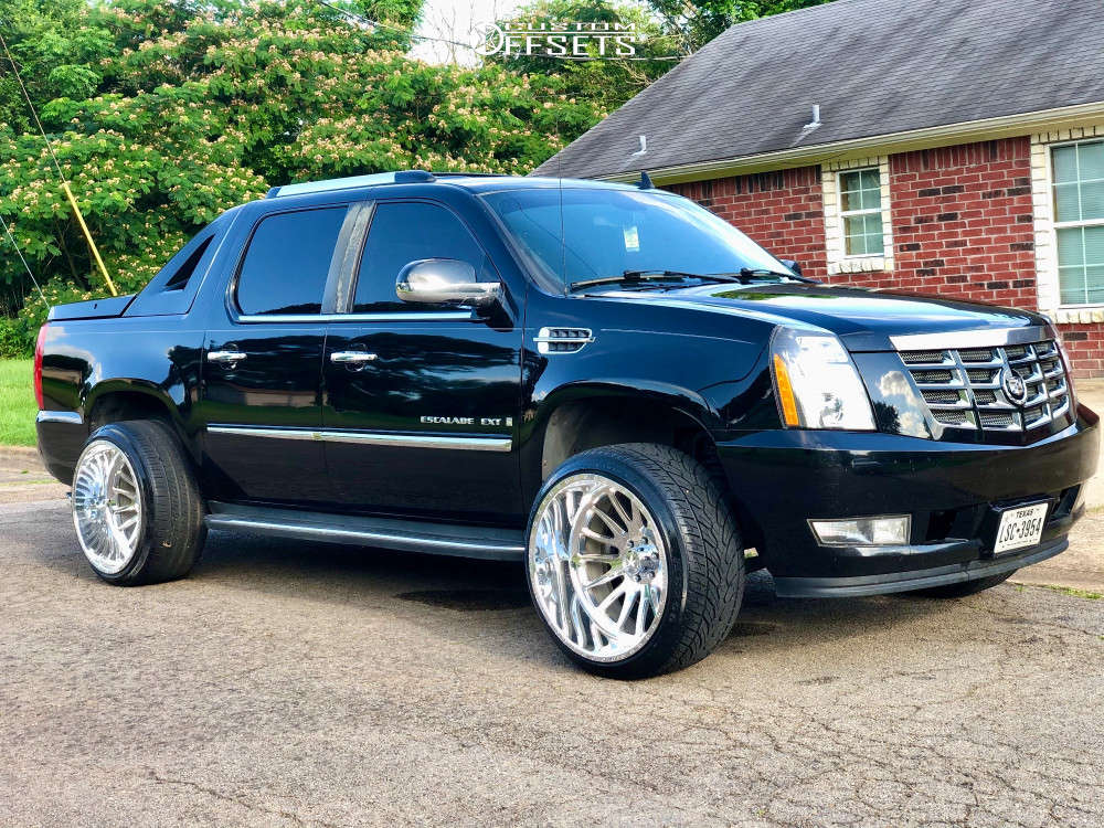 2007 Cadillac Escalade EXT with 24x14 -81 American Force Nemesis Cc and  32/12.5R24 Landspider Citytraxx H/p and Suspension Lift 3.5" | Custom  Offsets