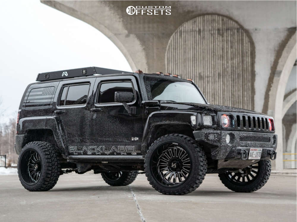 2006 HUMMER H3 with 22x12 -51 ARKON OFF-ROAD Alexander and 33/12.5R22 Fury  Offroad Country Hunter MTII and Leveling Kit | Custom Offsets
