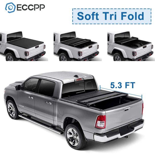 ECCPP 5.3FT Truck Bed Cover Kit Soft Tri-Fold Tonneau Cover For Chevrolet  Colorado 2004-2011,for GMC Canyon 2004-2011,for Isuzu i-350 2006,for Isuzu i-370  2007-2008 - Only Fits 5'3"FT Ttuck Bed - Walmart.com