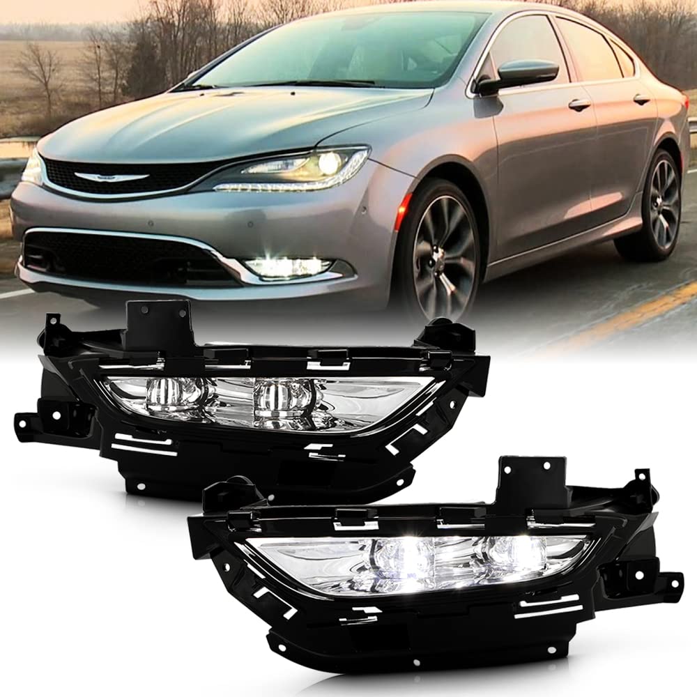 Amazon.com: ACANII - For 2015 2016 2017 Chrysler 200 OE Style LED Bumper  Fog Lights Driving Lamps w/Switch Kit Pair Set Left+Right : Automotive