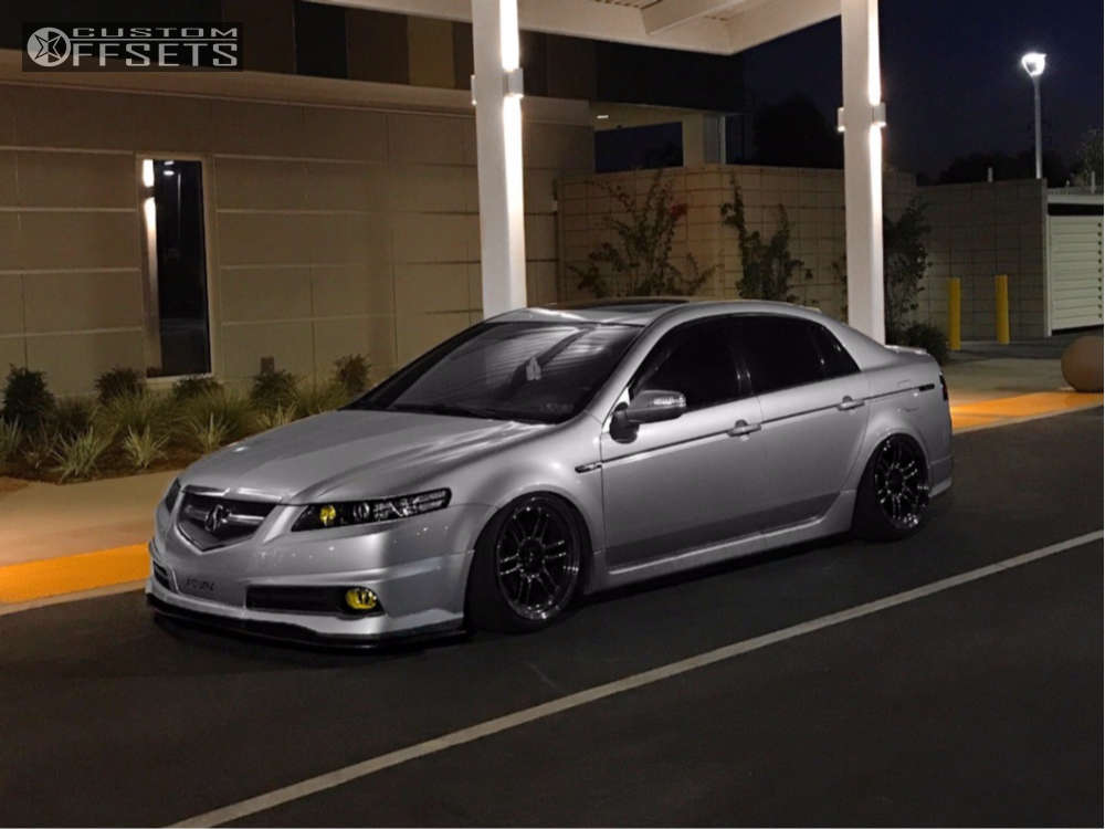 2007 Acura TL with 18x10.5 15 Enkei RPF1 and 225/40R18 Federal SS595 and  Air Suspension | Custom Offsets