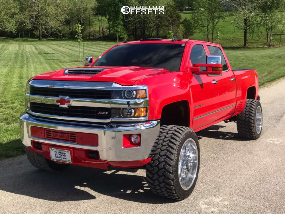 2017 Chevrolet Silverado 3500 HD with 22x14 -73 American Force Fallout Fp  and 355/40R22 Nitto Trail Grappler and Suspension Lift 4" | Custom Offsets