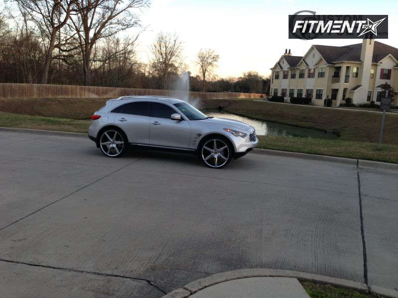 2009 INFINITI FX50 4dr SUV AWD (5.0L 8cyl 7A) with 26x10 Lexani R-SIX and  Delinte 275x30 on Stock Suspension | 134 | Fitment Industries