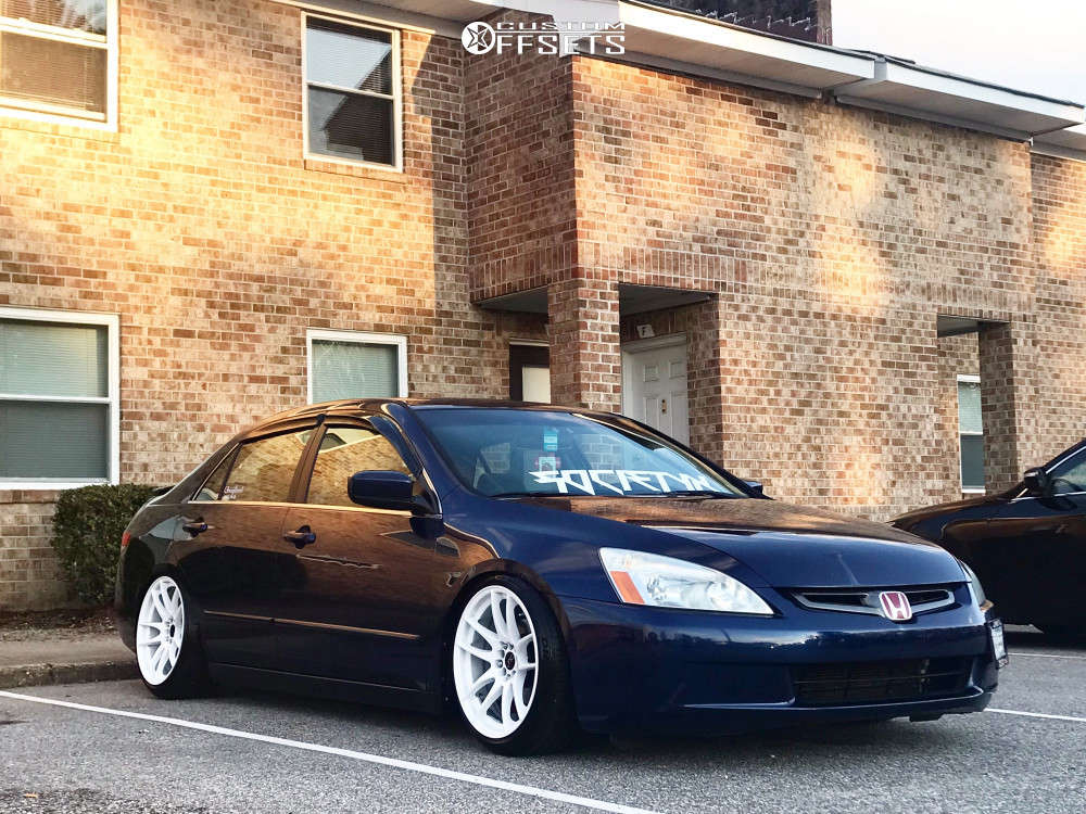 2003 Honda Accord with 18x9.5 35 JNC Jnc030 and 225/40R18 Delinte Dh2 and  Coilovers | Custom Offsets