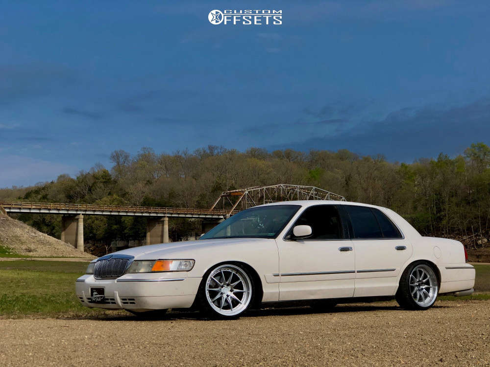1999 Mercury Grand Marquis with 19x9.5 22 Aodhan Ds07 and 225/35R19 Federal  Evolution St-1 and Lowering Springs | Custom Offsets