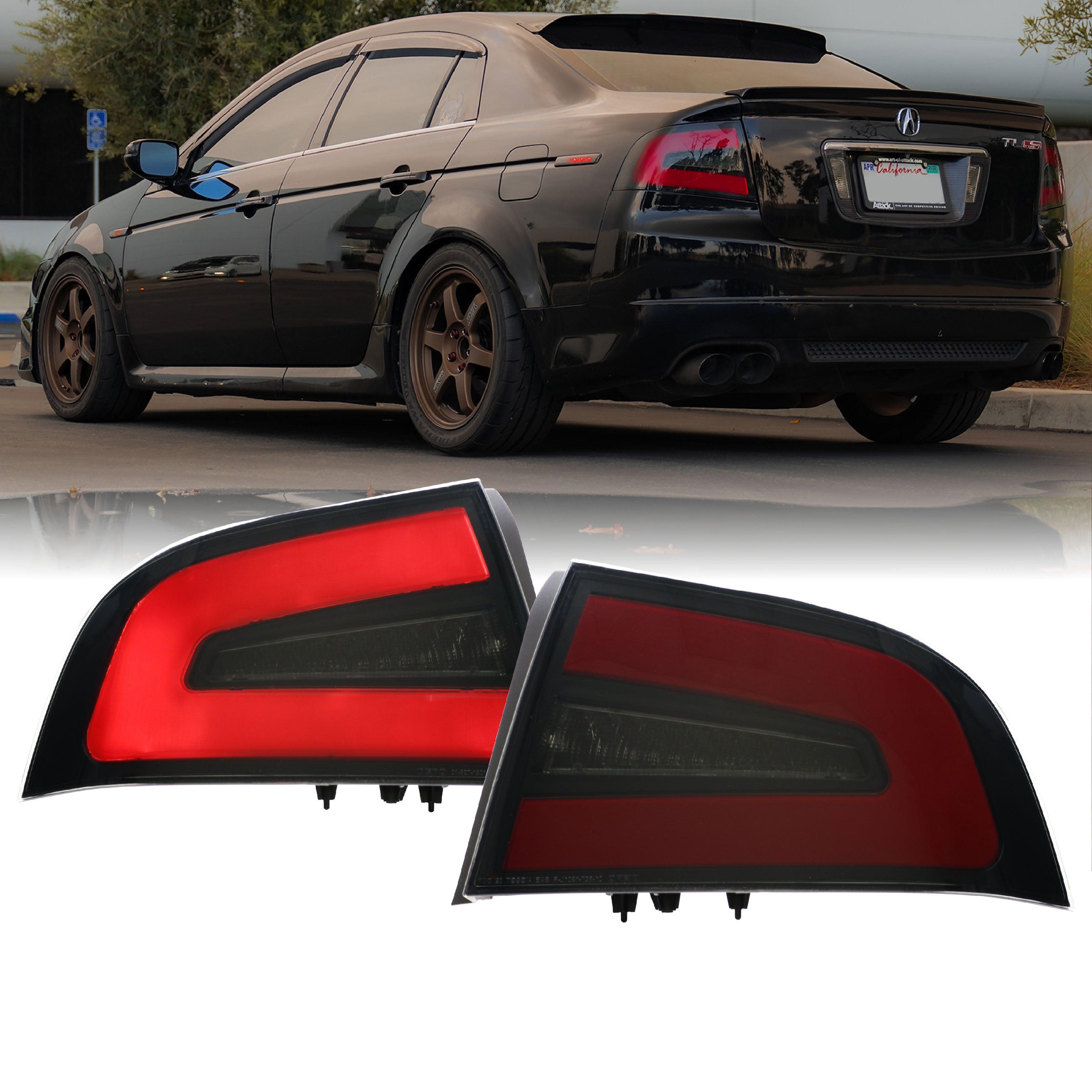 2004-2008 Acura TL NSX Style Black Housing Smoke Lens Red Diffuser LED  Light Bar Tail Light - Made by DEPO - Illuminate Your Presence :: USR –  Unique Style Racing