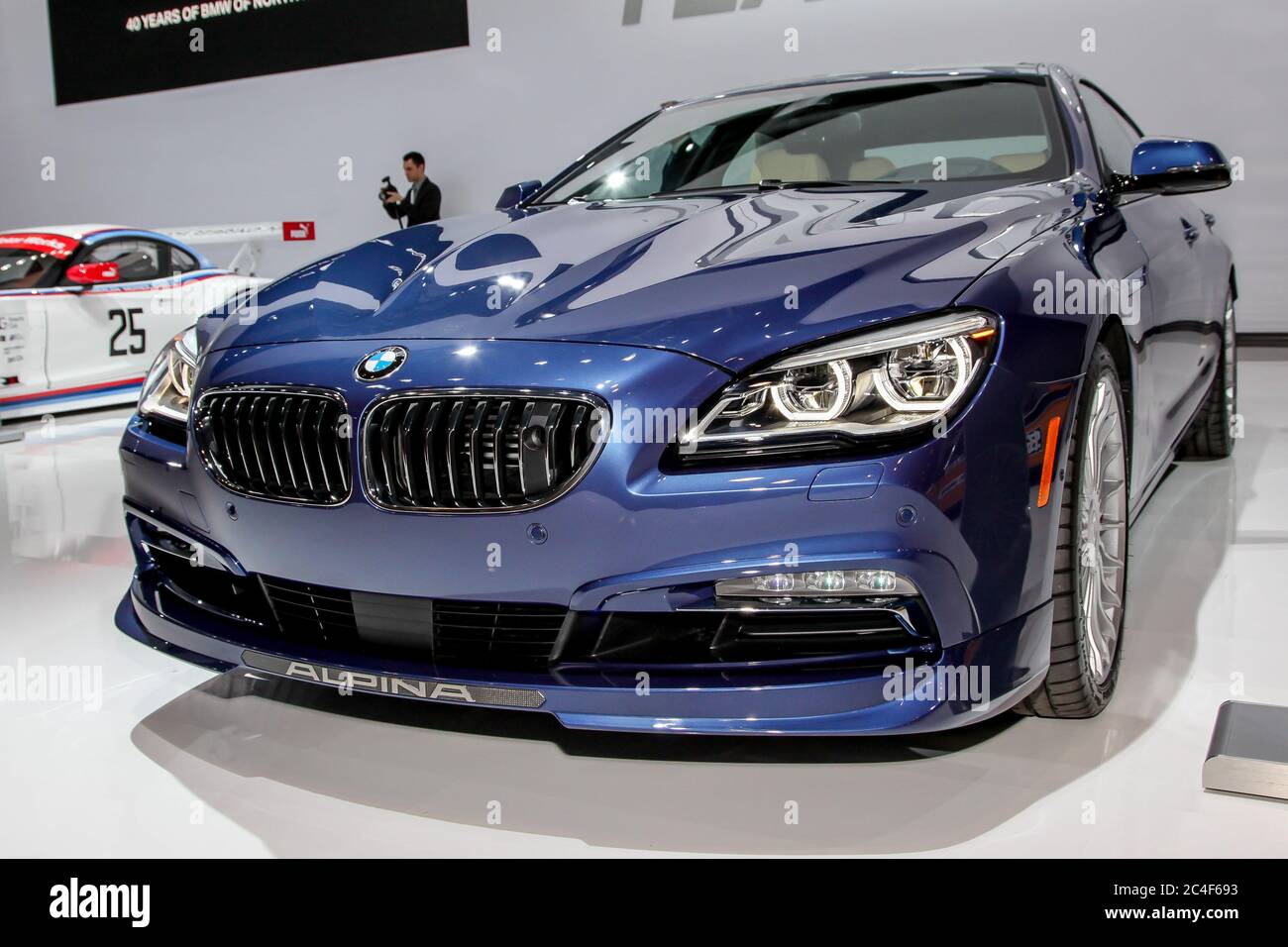NEW YORK, NY - APRIL 1, 2015: BMW Alpina B6 Gran Coupe model at the 2015  New York International Auto Show during Press day Stock Photo - Alamy