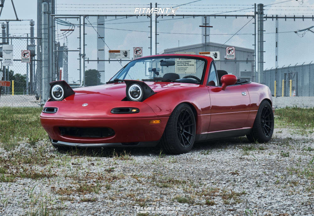 1997 Mazda MX-5 Miata Base with 15x8 Advanti Racing Storm S1 and  Continental 205x50 on Coilovers | 1154390 | Fitment Industries