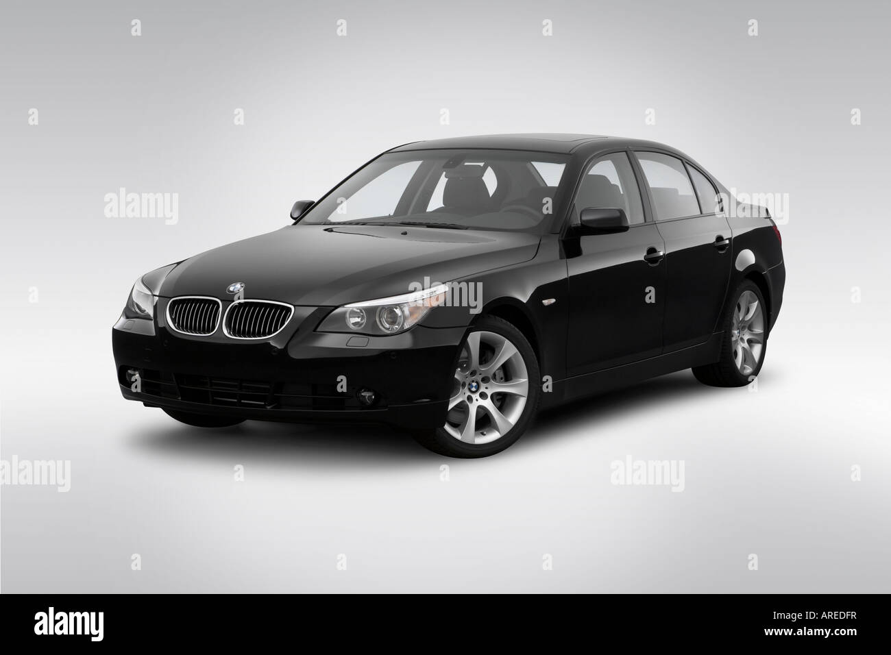 2006 BMW 5-series 550i in Black - Front angle view Stock Photo - Alamy