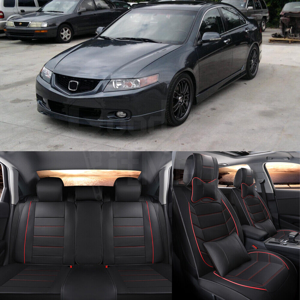 For Acura TSX 2004-2014 Custom Front & Rear Cushion 5 Seat Covers Full Set  Black | eBay