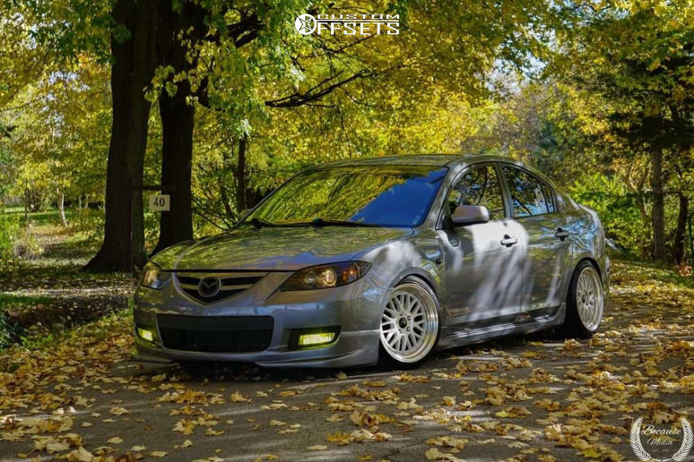2005 Mazda 3 with 17x8.5 36 JNC JNC005 and 215/40R17 Maxtrek Maximus M1 and  Coilovers | Custom Offsets