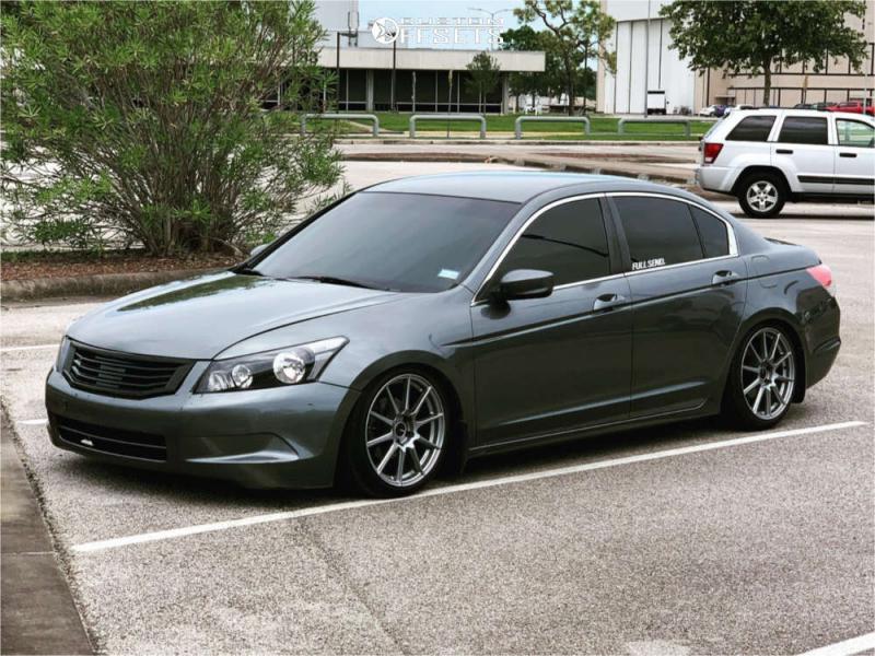 2008 Honda Accord with 18x8.5 35 Enkei Ts10 and 225/40R18 Vercelli Strada  Ii and Coilovers | Custom Offsets